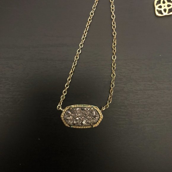 KENDRA SCOTT ELISA GOLD PENDANT IN PLATINUM DRUSY - Picture 3 of 7